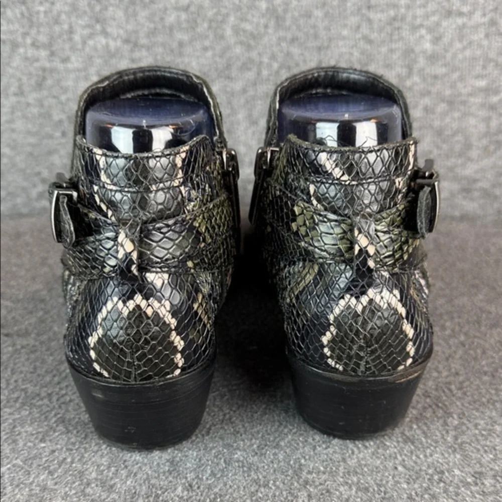 Vince Camuto Leather Snake Print Block Heel Ankle Boots Size 7.5M‎